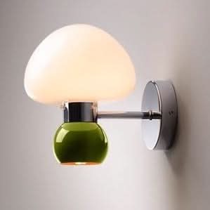 Skorter | Cream Glass Mushroom Wall Sconce Light