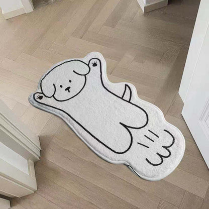 Skorter | Creative Cat Rug Nordic Cartoon Rug for Bedroom Non-slip Bedside Rug Cute Soft Floor Mat for Living Room Table Mat Decor