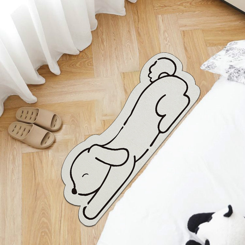 Skorter | Creative Cat Rug Nordic Cartoon Rug for Bedroom Non-slip Bedside Rug Cute Soft Floor Mat for Living Room Table Mat Decor