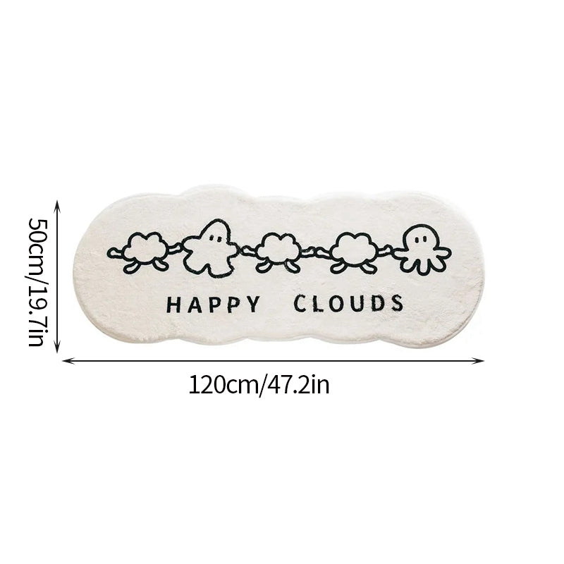 Skorter | Creative Cat Rug Nordic Cartoon Rug for Bedroom Non-slip Bedside Rug Cute Soft Floor Mat for Living Room Table Mat Decor