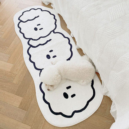 Skorter | Creative Cat Rug Nordic Cartoon Rug for Bedroom Non-slip Bedside Rug Cute Soft Floor Mat for Living Room Table Mat Decor