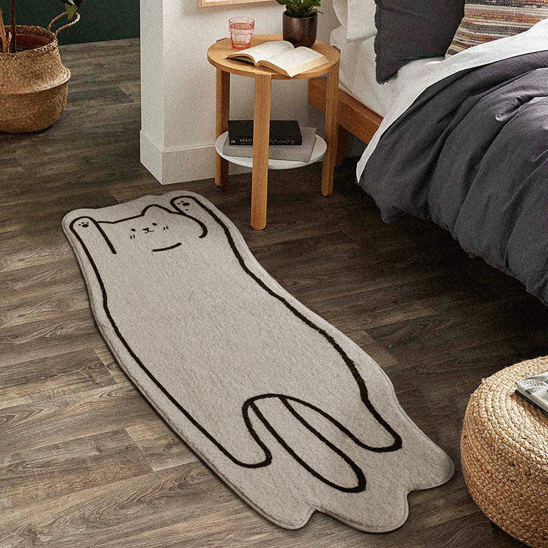 Skorter | Creative Cat Rug Nordic Cartoon Rug for Bedroom Non-slip Bedside Rug Cute Soft Floor Mat for Living Room Table Mat Decor