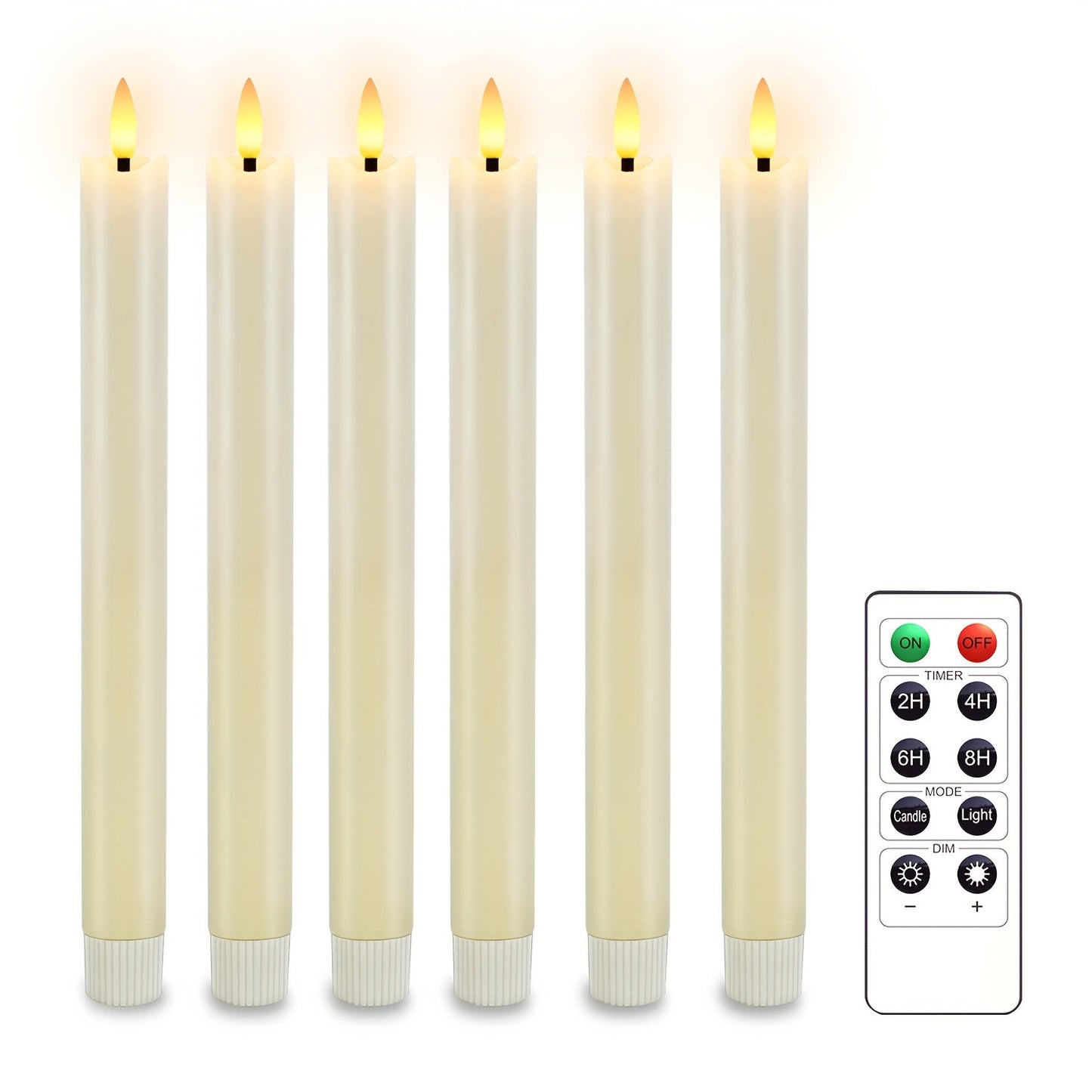 Skorter | CandleLuxe – 6 LED Taper Candles with Remote for Luxurious Event Lighting