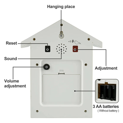 Skorter | Cuckoo Clock Cuckoo Sound Clock with Pendulum Delicate Cuckoo Clock Bird Battery Operated Cuckoo Wall Clock for Living Room Decor