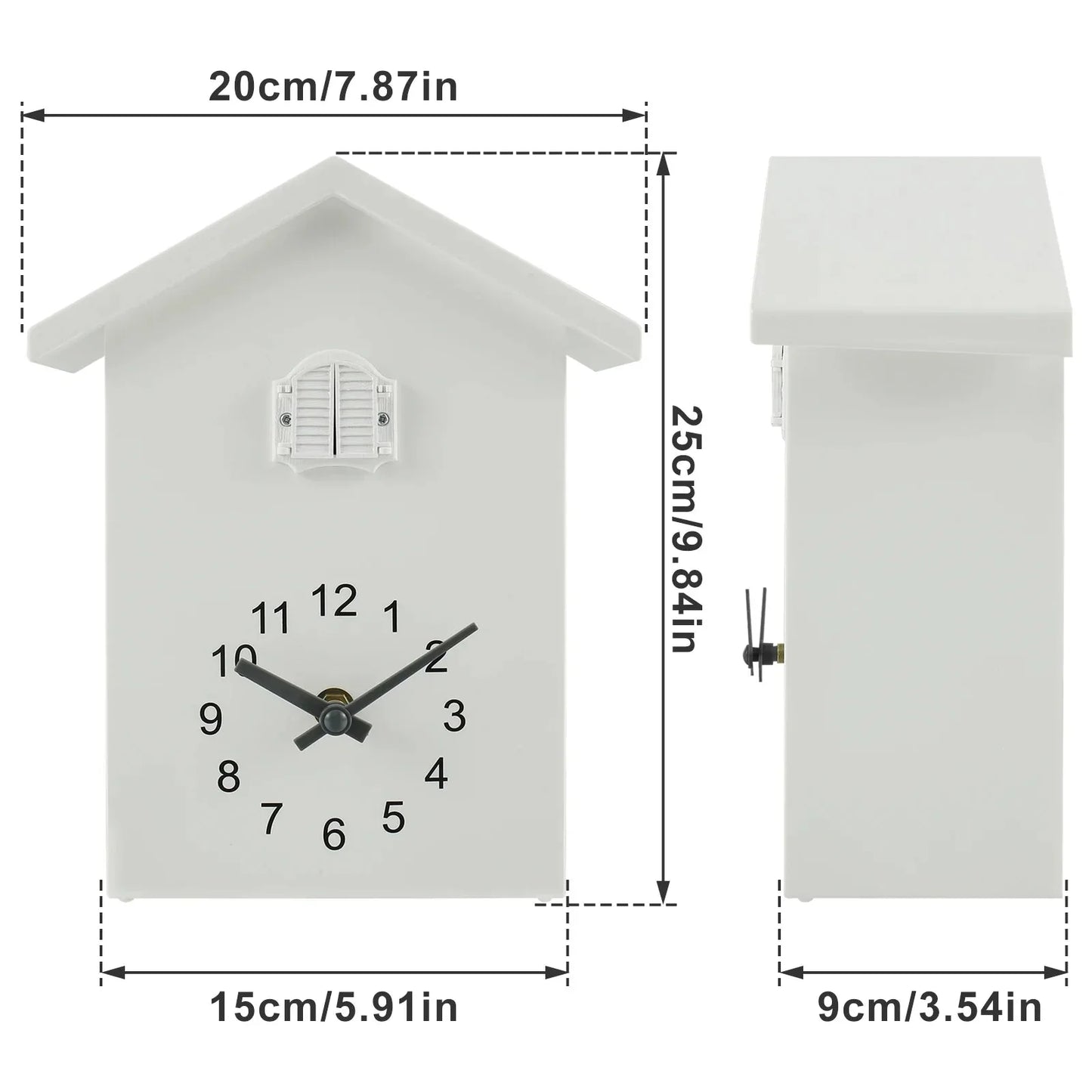 Skorter | Cuckoo Clock Cuckoo Sound Clock with Pendulum Delicate Cuckoo Clock Bird Battery Operated Cuckoo Wall Clock for Living Room Decor