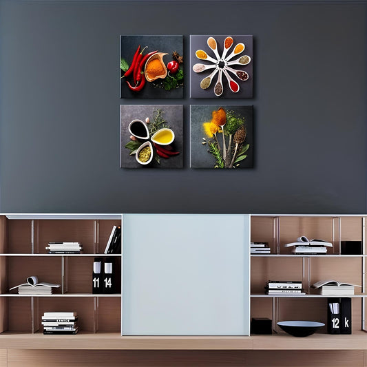 Skorter Decorative Spice Printed Canvas 4 pieces