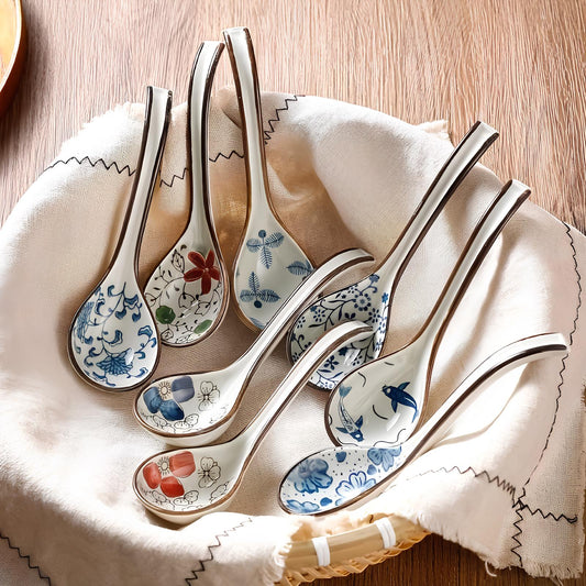 Skorter soup bowl in ceramic with pattern 8 pcs