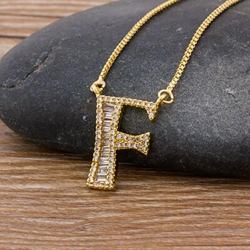 Skorter | Customized Zircon Filled A-Z Initial Letter Necklace