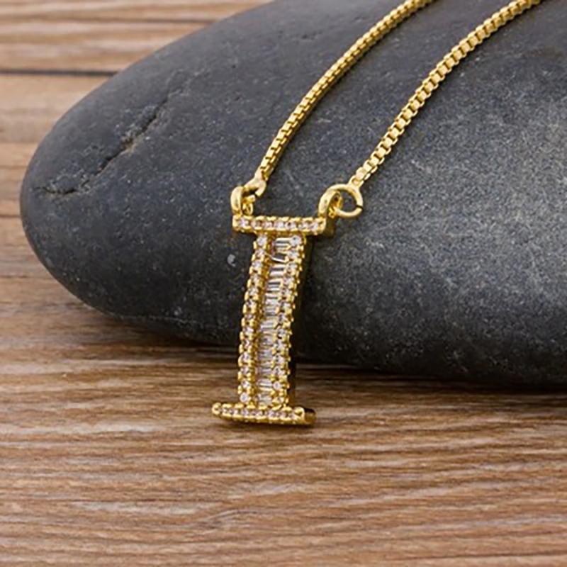Skorter | Customized Zircon Filled A-Z Initial Letter Necklace