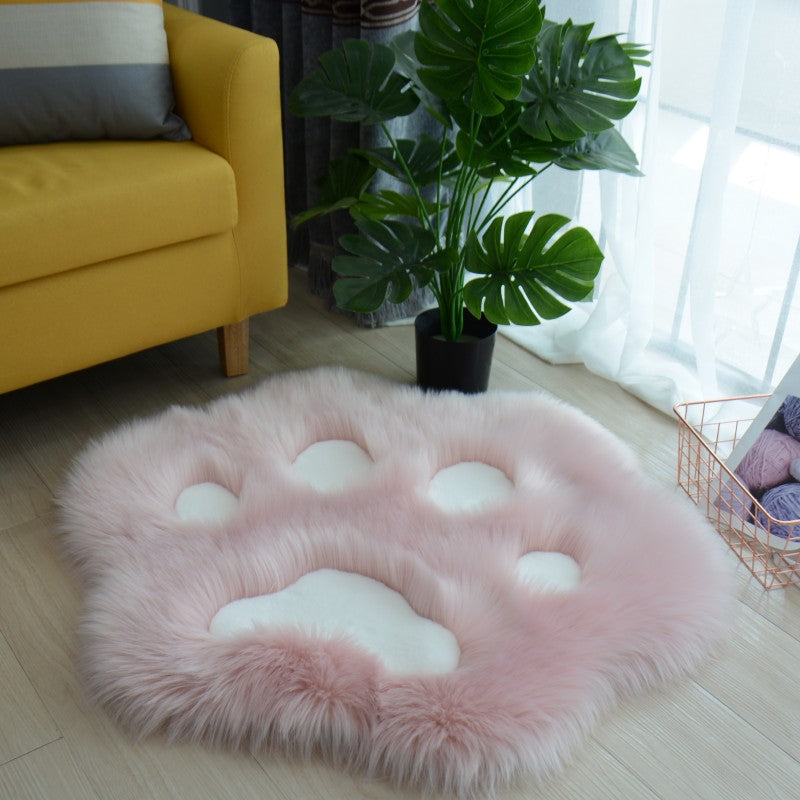 Skorter | Cute Cat Paw Pattern Soft Plush Blanket Home Sofa Coffee Table Floor Mat Bedroom Bedside Decorative Rug