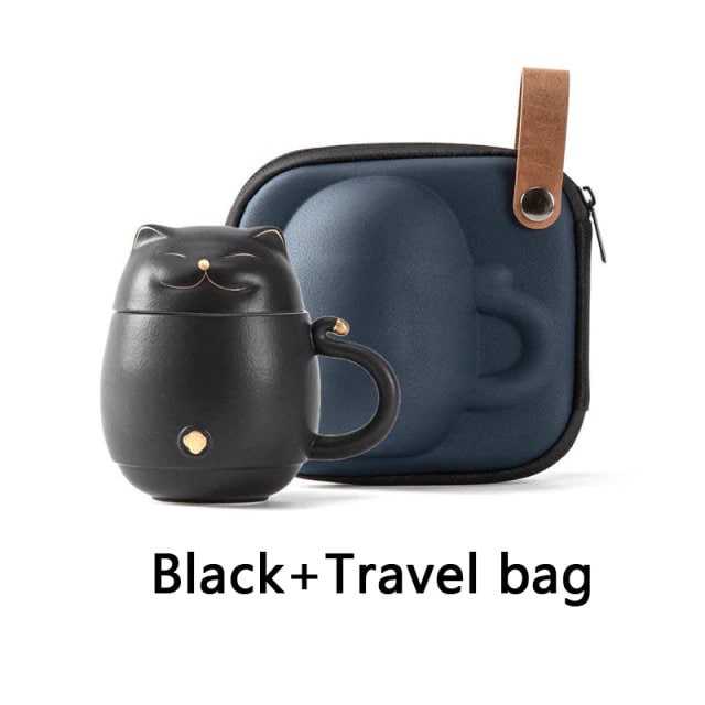 Skorter | Cute cat tea cup made of ceramic with strainer