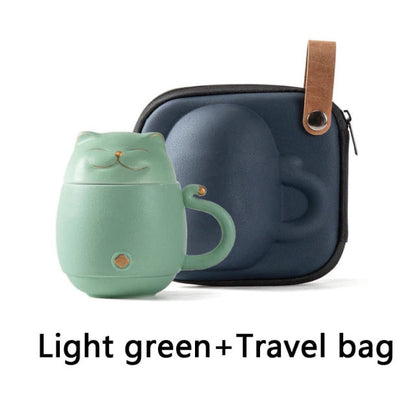 Skorter | Cute cat tea cup made of ceramic with strainer