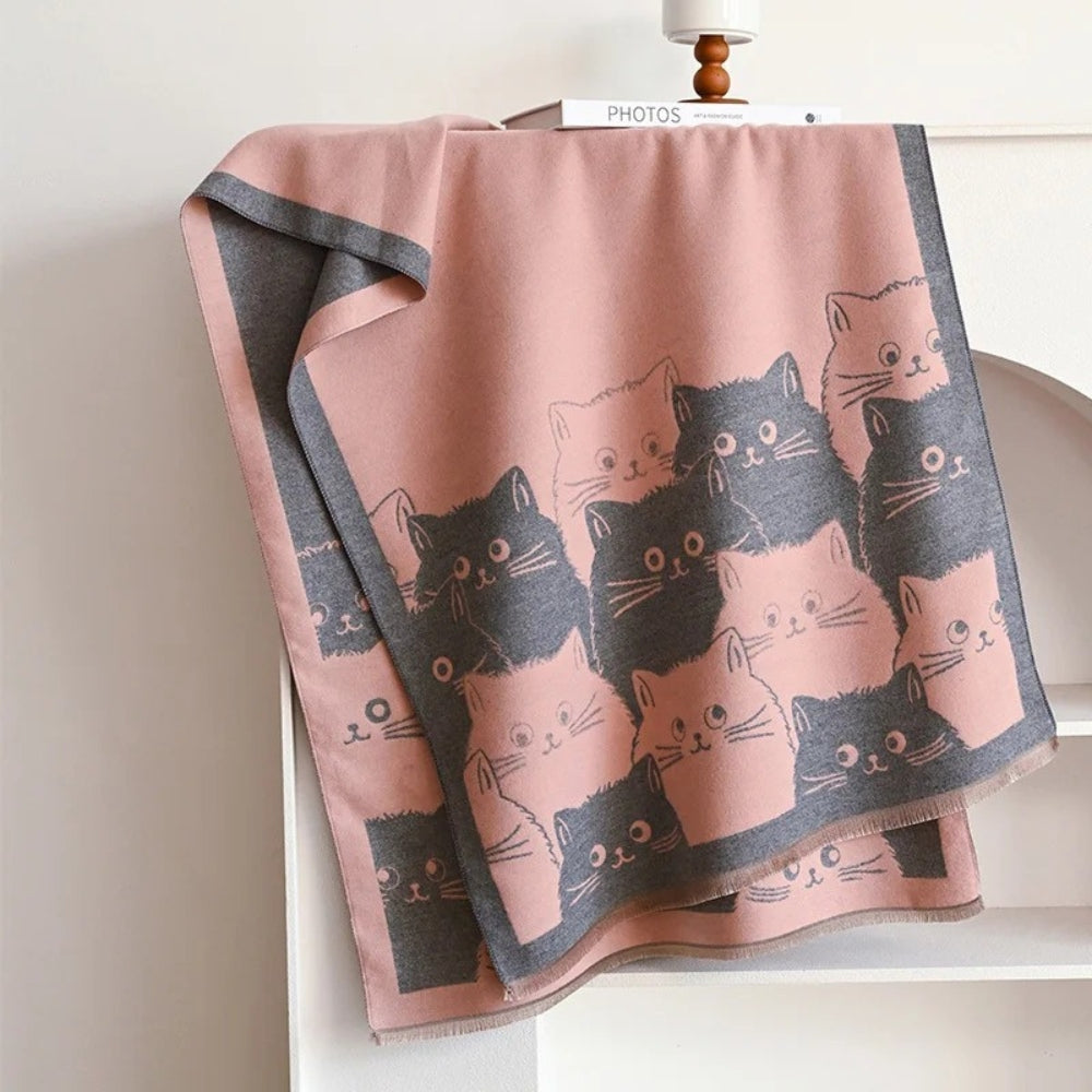 Skorter | Cute Cat Jacquard Winter Scarf