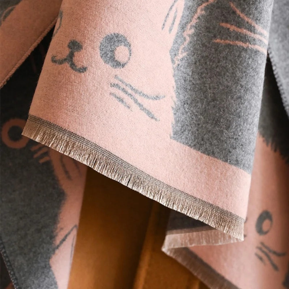 Skorter | Cute Cat Jacquard Winter Scarf