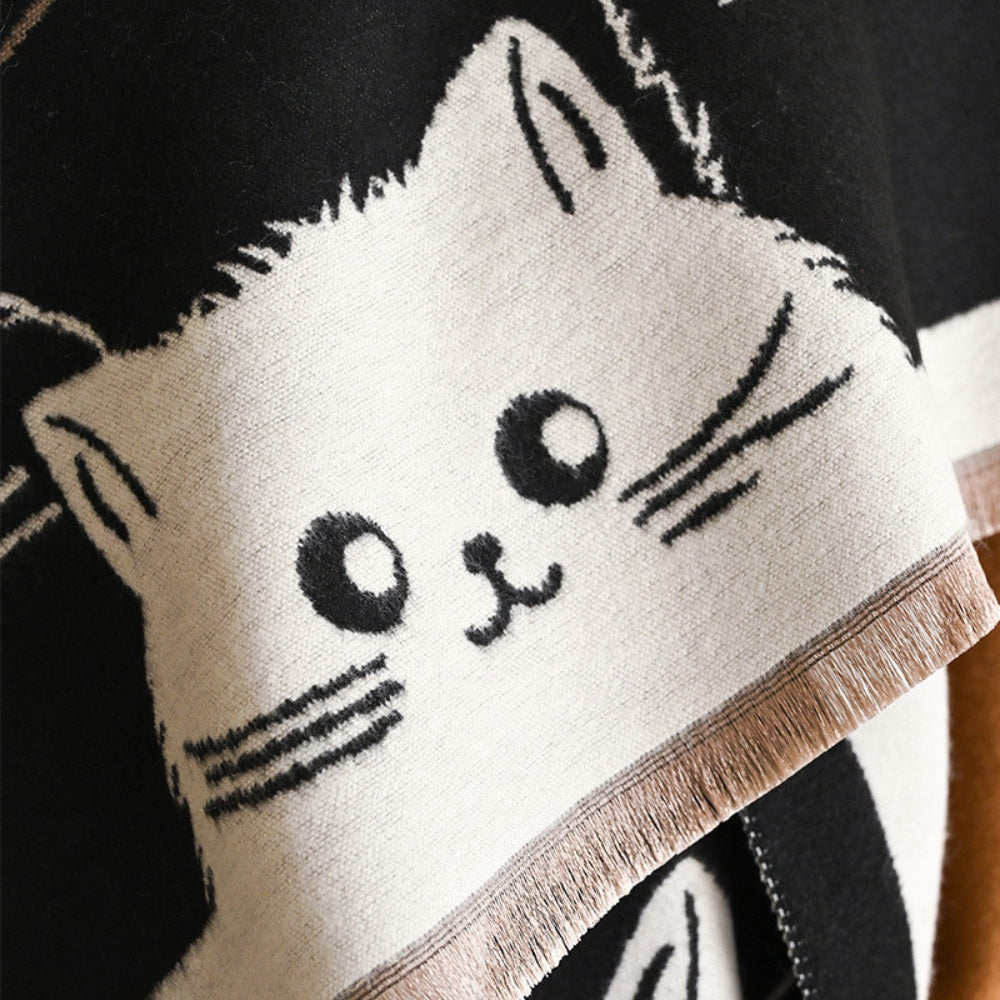 Skorter | Cute Cat Jacquard Winter Scarf