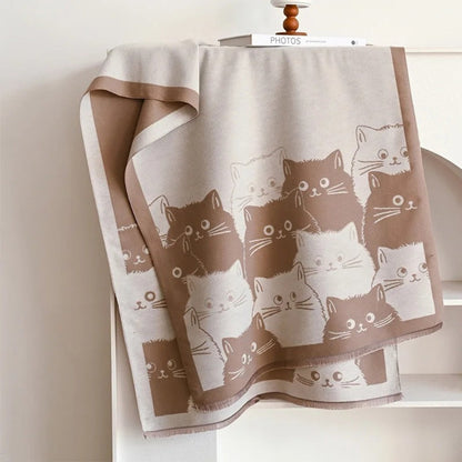 Skorter | Cute Cat Jacquard Winter Scarf