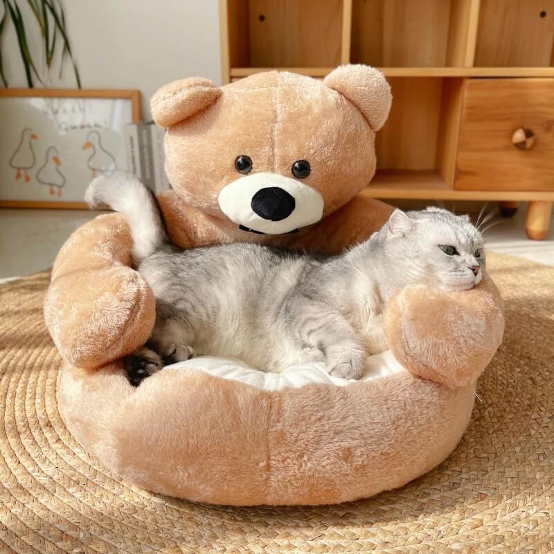 Skorter | Cute detachable cuddly bear cat bed