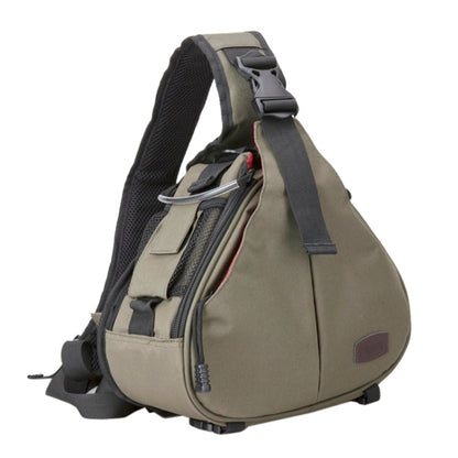 Skorter | CADEN Triangle Tscope Sling Shoulder Cross Digital Camera Bags Case Soft Bag with Rain Cover for Canon Nikon Sony K1, Size: 36*31*15cm (Army Green)