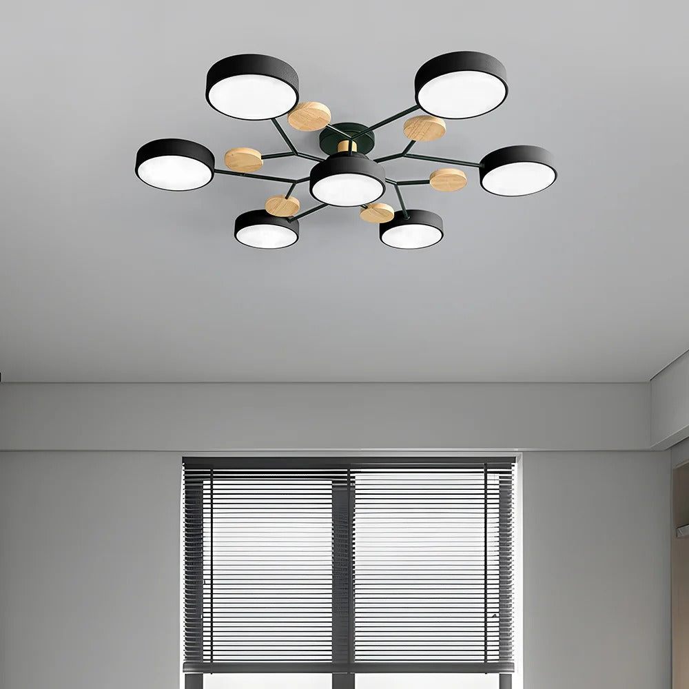 Skorter | Contemporary Round Iron LED Chandelier | Energy-Efficient. Stylish Lighting for Living Rooms. Dining Areas & Entryways