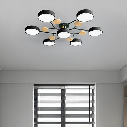 Skorter | Contemporary Round Iron LED Chandelier | Energy-Efficient. Stylish Lighting for Living Rooms. Dining Areas & Entryways