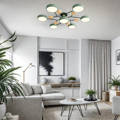 Skorter | Contemporary Round Iron LED Chandelier | Energy-Efficient. Stylish Lighting for Living Rooms. Dining Areas & Entryways