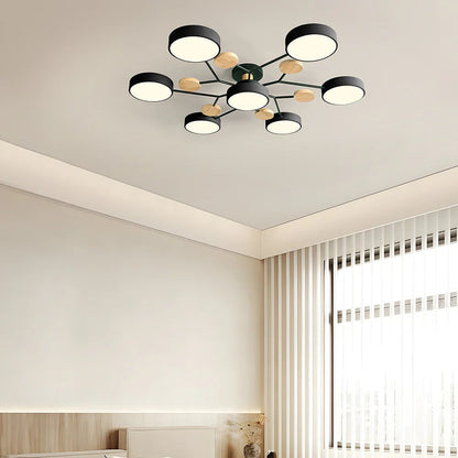Skorter | Contemporary Round Iron LED Chandelier | Energy-Efficient. Stylish Lighting for Living Rooms. Dining Areas & Entryways