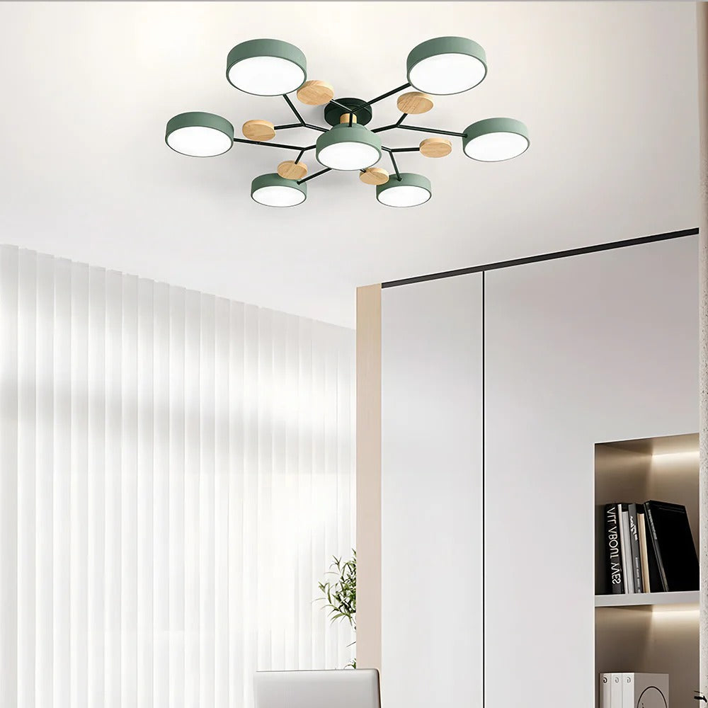 Skorter | Contemporary Round Iron LED Chandelier | Energy-Efficient. Stylish Lighting for Living Rooms. Dining Areas & Entryways