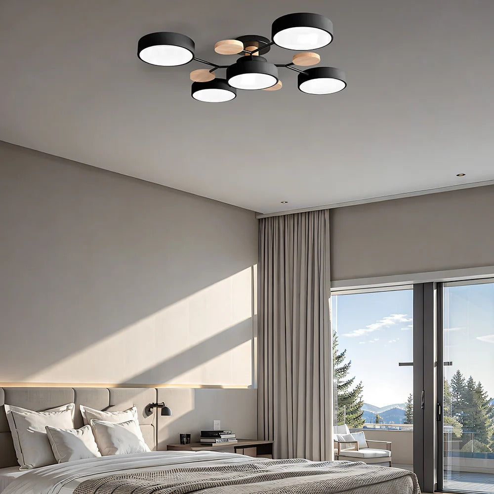 Skorter | Contemporary Round Iron LED Chandelier | Energy-Efficient. Stylish Lighting for Living Rooms. Dining Areas & Entryways