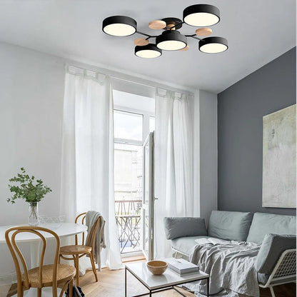 Skorter | Contemporary Round Iron LED Chandelier | Energy-Efficient. Stylish Lighting for Living Rooms. Dining Areas & Entryways