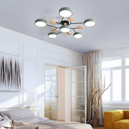 Skorter | Contemporary Round Iron LED Chandelier | Energy-Efficient. Stylish Lighting for Living Rooms. Dining Areas & Entryways