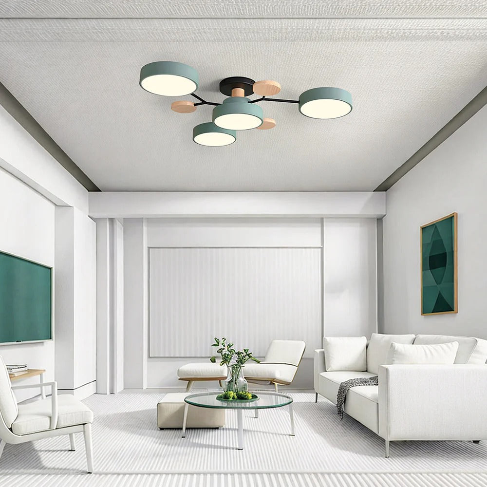 Skorter | Contemporary Round Iron LED Chandelier | Energy-Efficient. Stylish Lighting for Living Rooms. Dining Areas & Entryways