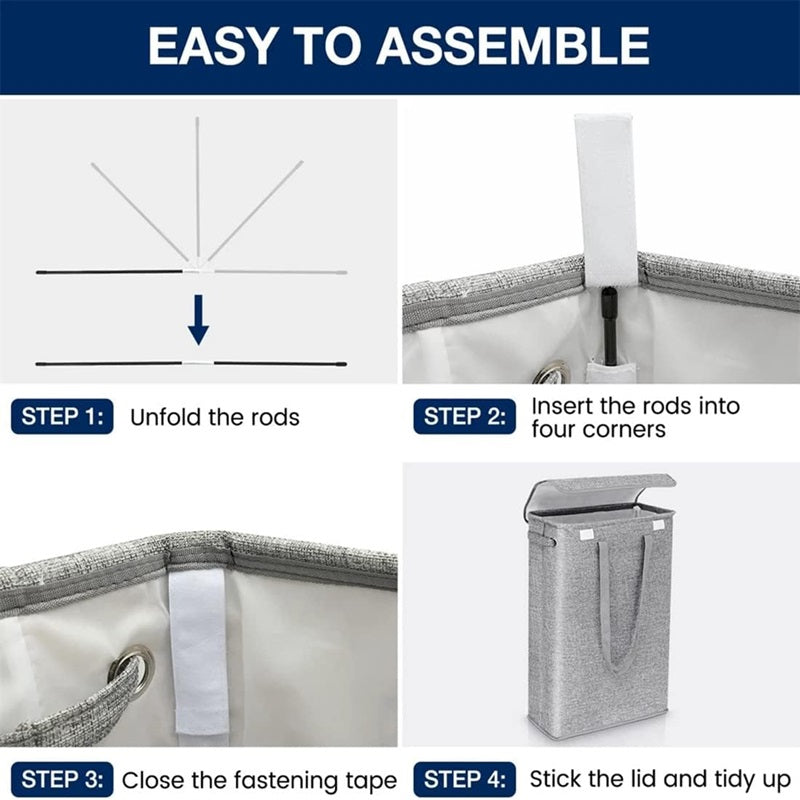 Skorter | 45L Slim Laundry Hamper with Lid