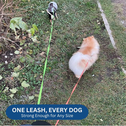 Skorter | 10FT Dual Retractable Dog Leash with Built-In Flashlight & Waste Bag Holder