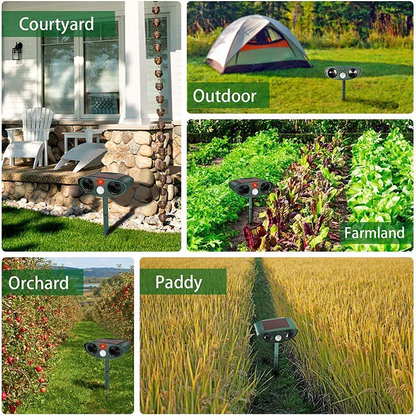 Skorter | Solar Powered Ultrasonic Rabbit Repeller with Flashing Light – Effective Pest Control for Gardens and Yards