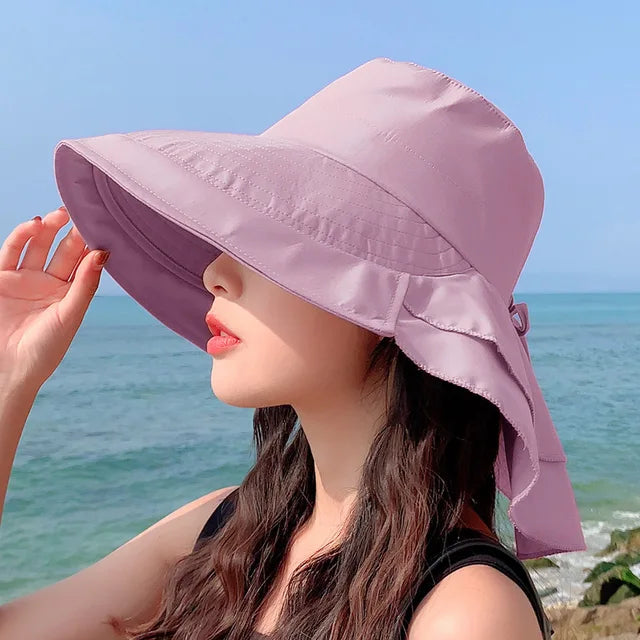 Skorter | SUNNY | Women's sun hat for the sun | Wide brim UV neck protection | Solar beach hat woman