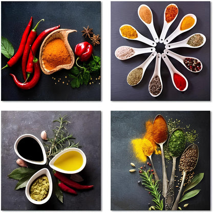 Skorter Decorative Spice Printed Canvas 4 pieces