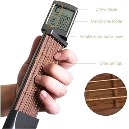 Skorter | Pocket Guitar Trainer | Real Steel Strings, Adjustable Tension & 400+ Chords for Beginners and On-the-Go Practice