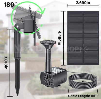Skorter | Removable solar-powered outdoor fountain pump