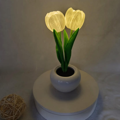 Skorter | Modern Creative Simulation Tulip Peony LED Night Light Table Lamp