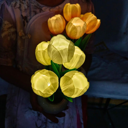 Skorter | Modern Creative Simulation Tulip Peony LED Night Light Table Lamp