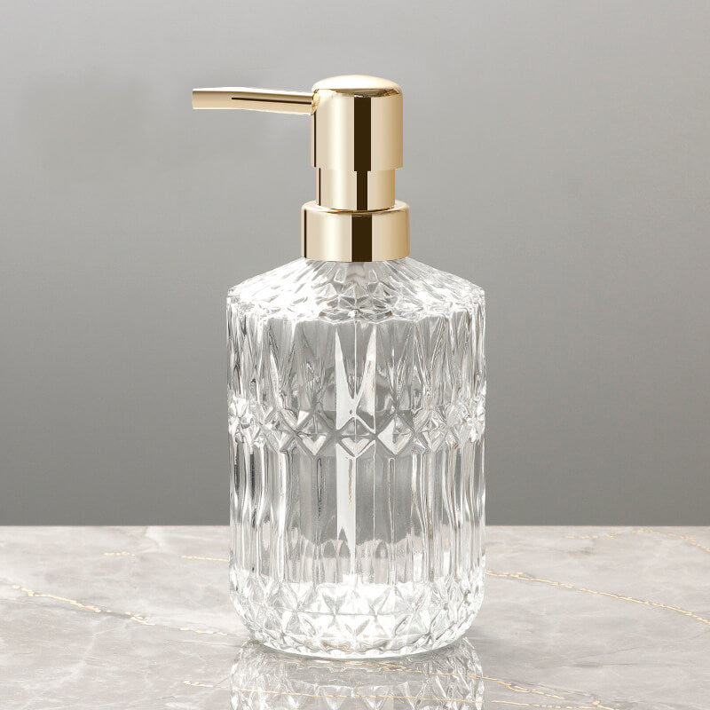 Skorter | Diamond Pattern Glass Soap Dispenser
