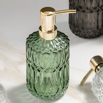 Skorter | Diamond Pattern Glass Soap Dispenser