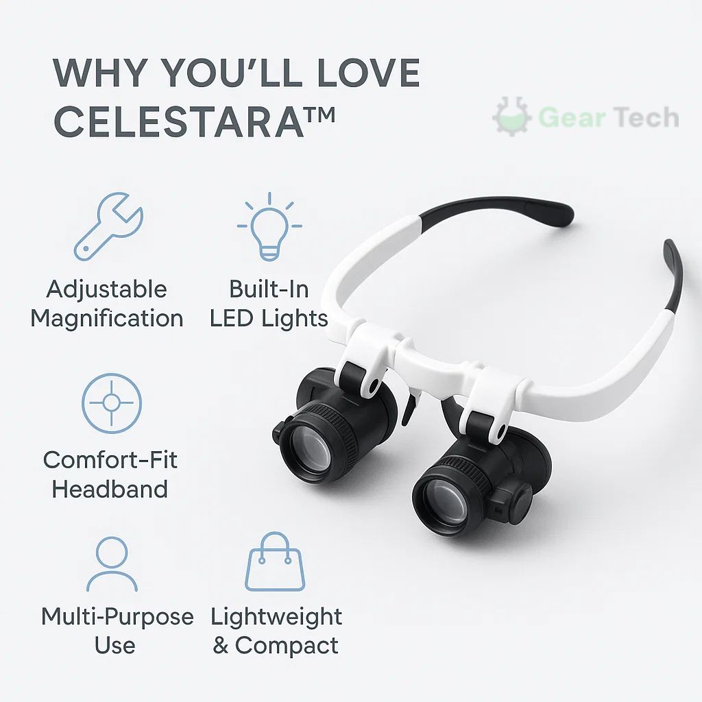 Skorter | Celestara™ | LED Illuminated Precision Magnifier with Adjustable Brightness | Ideal for Reading, Hobbies & Detailed Work