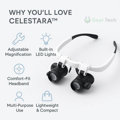 Skorter | Celestara™ | LED Illuminated Precision Magnifier with Adjustable Brightness | Ideal for Reading, Hobbies & Detailed Work