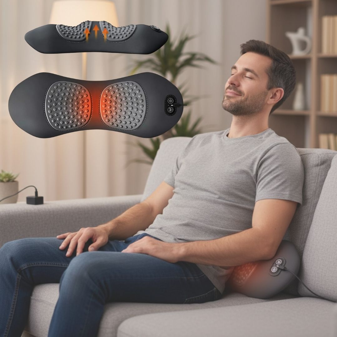 Skorter | Back Pain Massager with Heat & Vibration, Spinal Support for Sciatica Relief, Lower Back Pain & Posture Correction – 3-in-1 Home Therapy