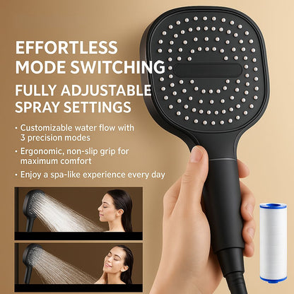 Skorter | High-Pressure Shower Head | Turbo-Boost Technology & Advanced Filtration for Healthier Skin and Hair