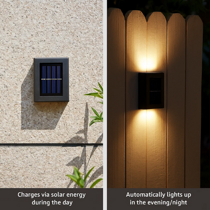 Skorter | Solar-Powered LED Wall Lights | Weatherproof, Automatic Operation & Ideal for Garden and Driveway Illumination