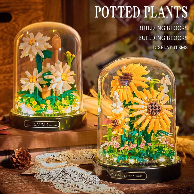 Skorter | Diy Micro Flowers Building Blocks Mini Brick Particles Eternal Life Flowers Home Decoration Assembly Puzzle Toy Kids Gift
