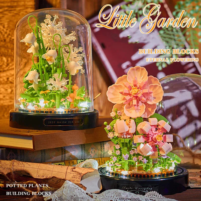 Skorter | Diy Micro Flowers Building Blocks Mini Brick Particles Eternal Life Flowers Home Decoration Assembly Puzzle Toy Kids Gift