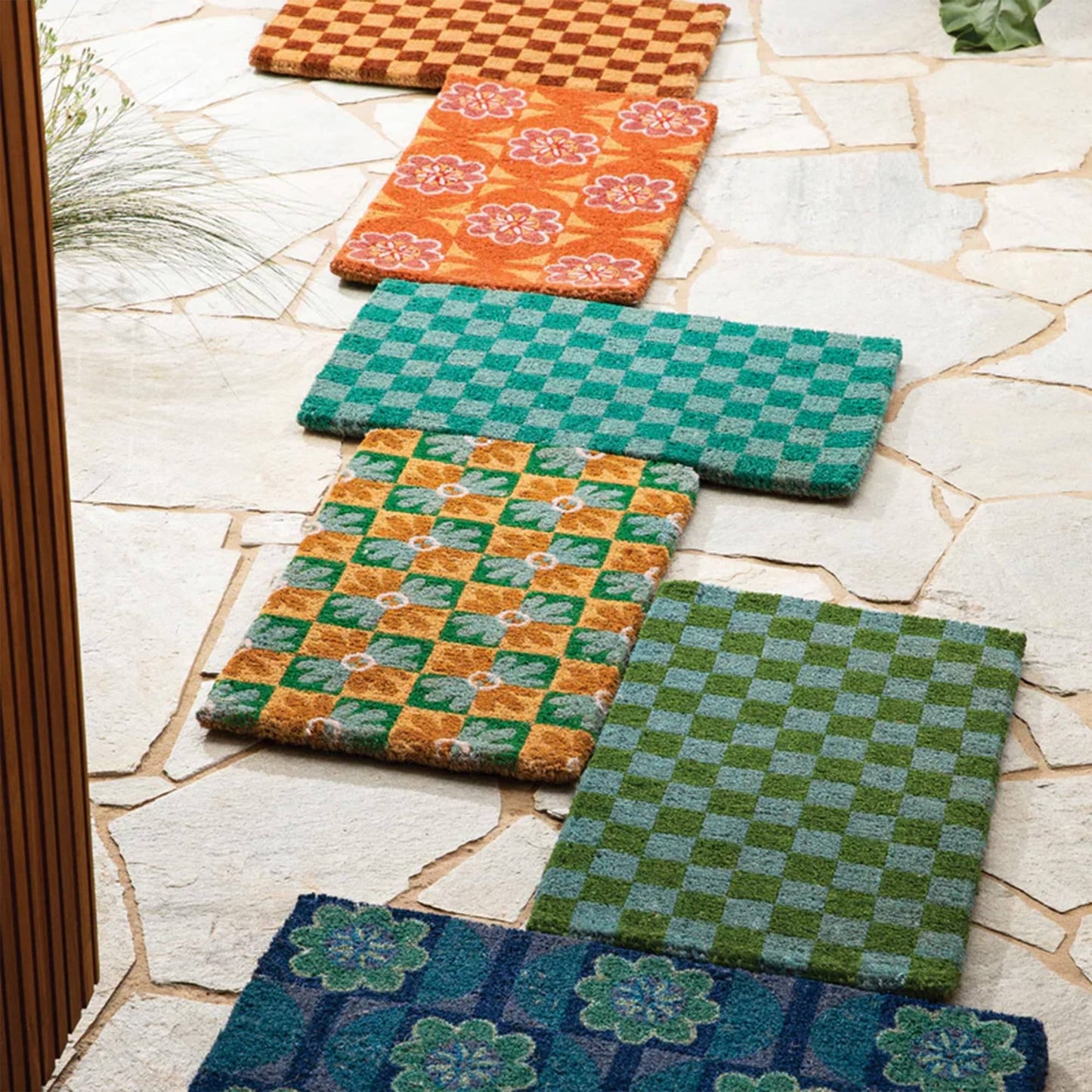 Skorter | Checkered Doormat - Blue/Green